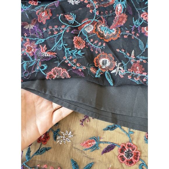 SAM EDELMAN Black A-line Floral Embroidered Mesh Midi Dress SIZE 4 NWT 2029 - Picture 7 of 10